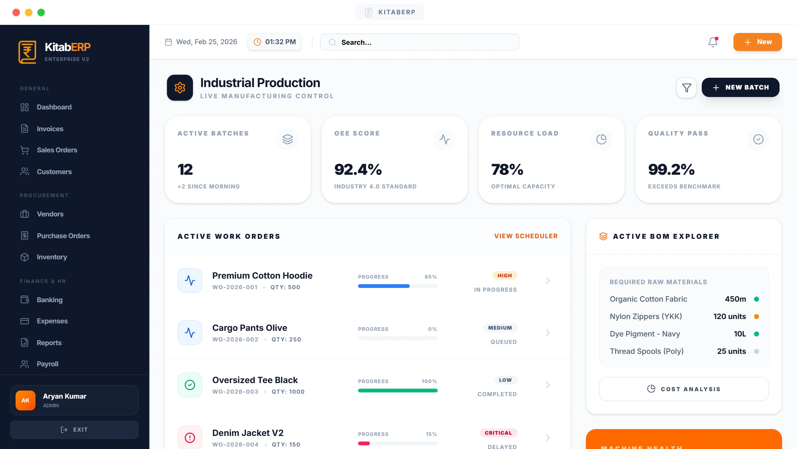 Manufacturing Dashboard